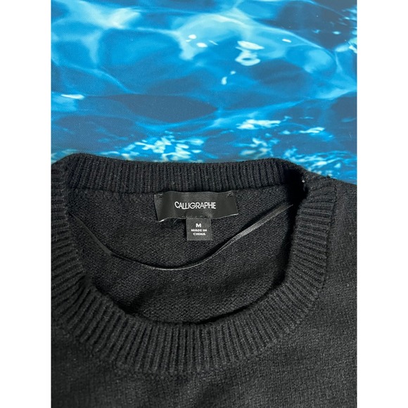 ❄️Calligraphie Womens Tinsel Tini Martini Graphic Holiday Sweater Black Medium - Picture 6 of 12